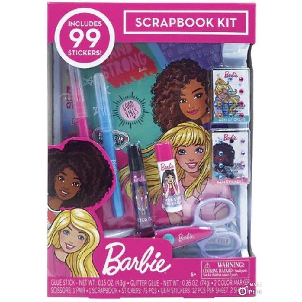 Barbie Scrapbooking Kit - Includes 99 Stickers, Scrapbook, Markers & More